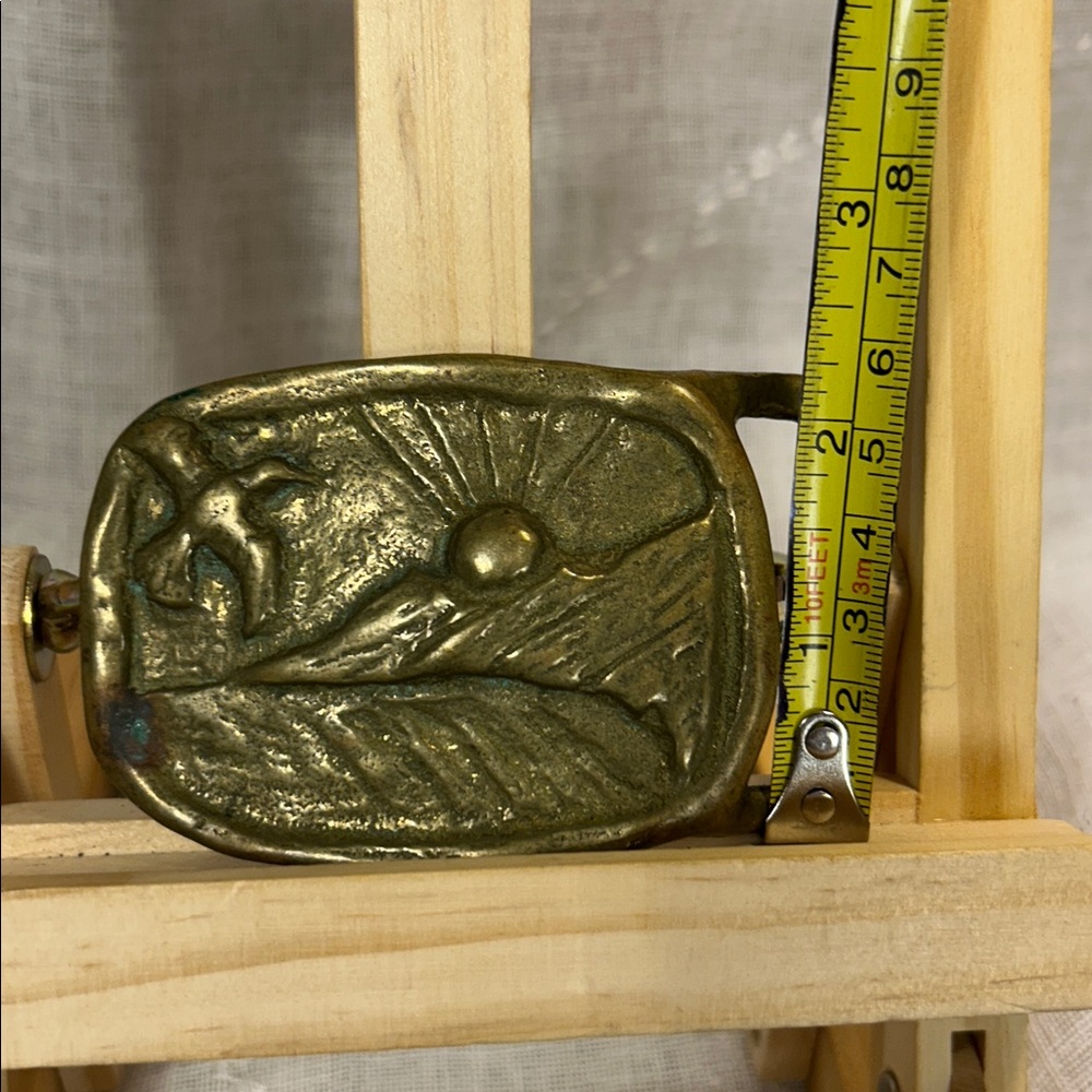 Handmade solid brass, hunting, sunrise and duck belt buckle - Picture 3 of 8